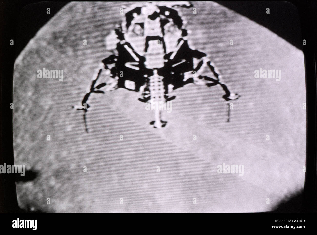Mondlandung 20. Juli 1969 fotografiert in der tatsächlichen Zeit im Fernsehen in Los Angeles, Kalifornien, USA KATHY DEWITT Stockfoto