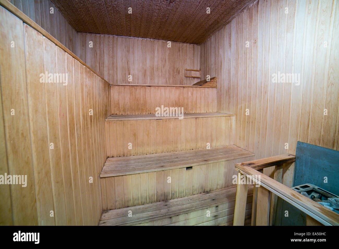 Sauna-Innenraum Stockfoto