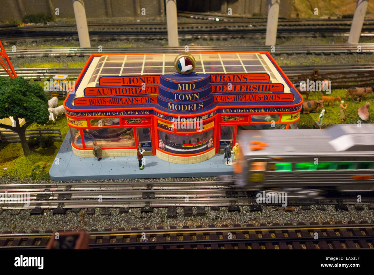 Eisenbahn Museum von Long Island Spielzeugeisenbahnen Stockfoto