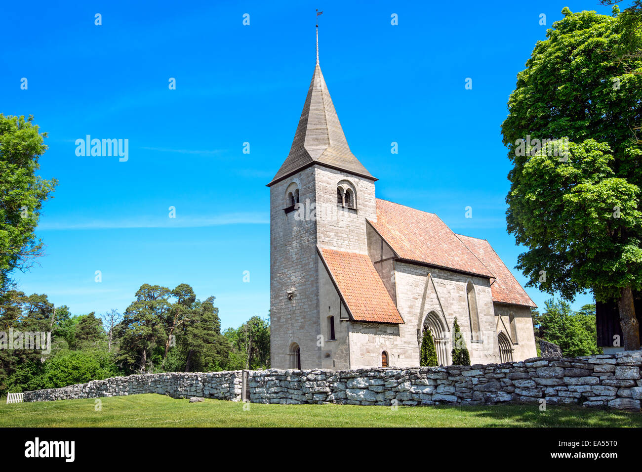 Mittelalterliche Kirche in Gotland, Schweden Stockfoto