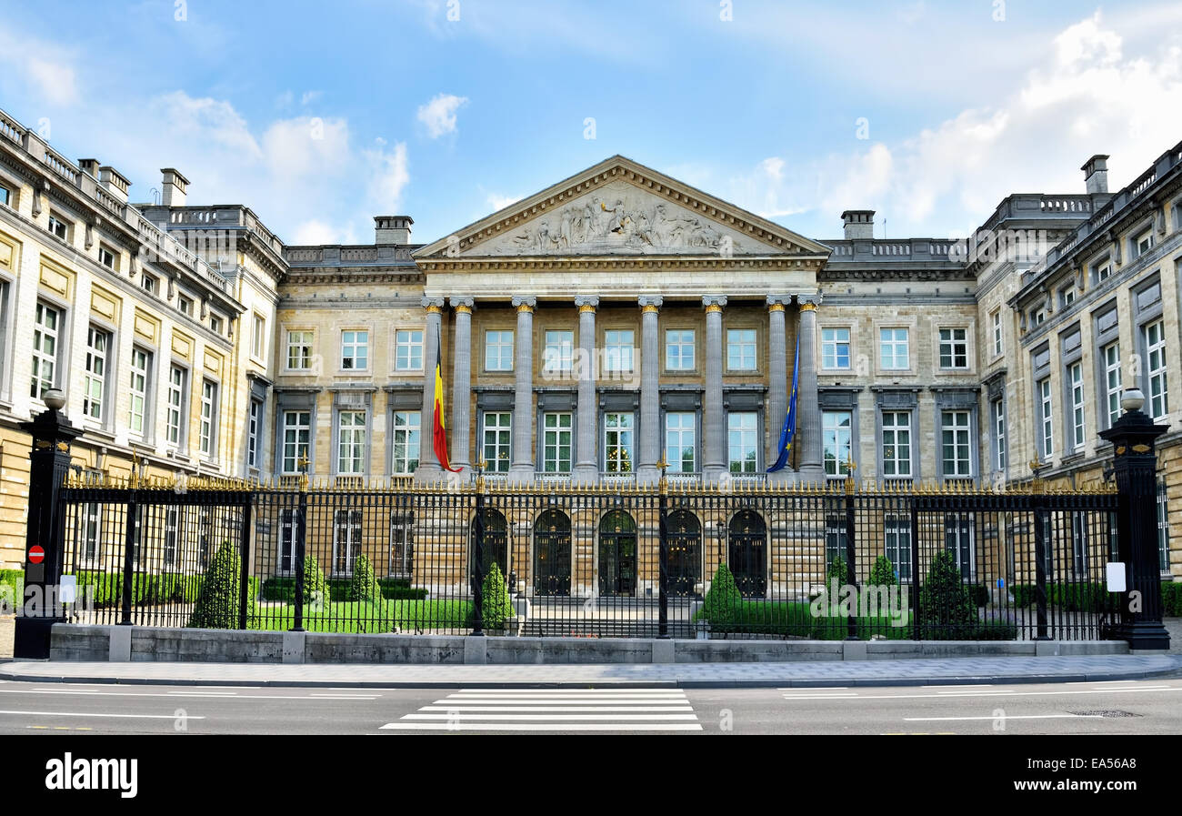 Gebäude des belgischen föderalen Parlaments oder der Palast der Nation in Brüssel, Belgien Stockfoto