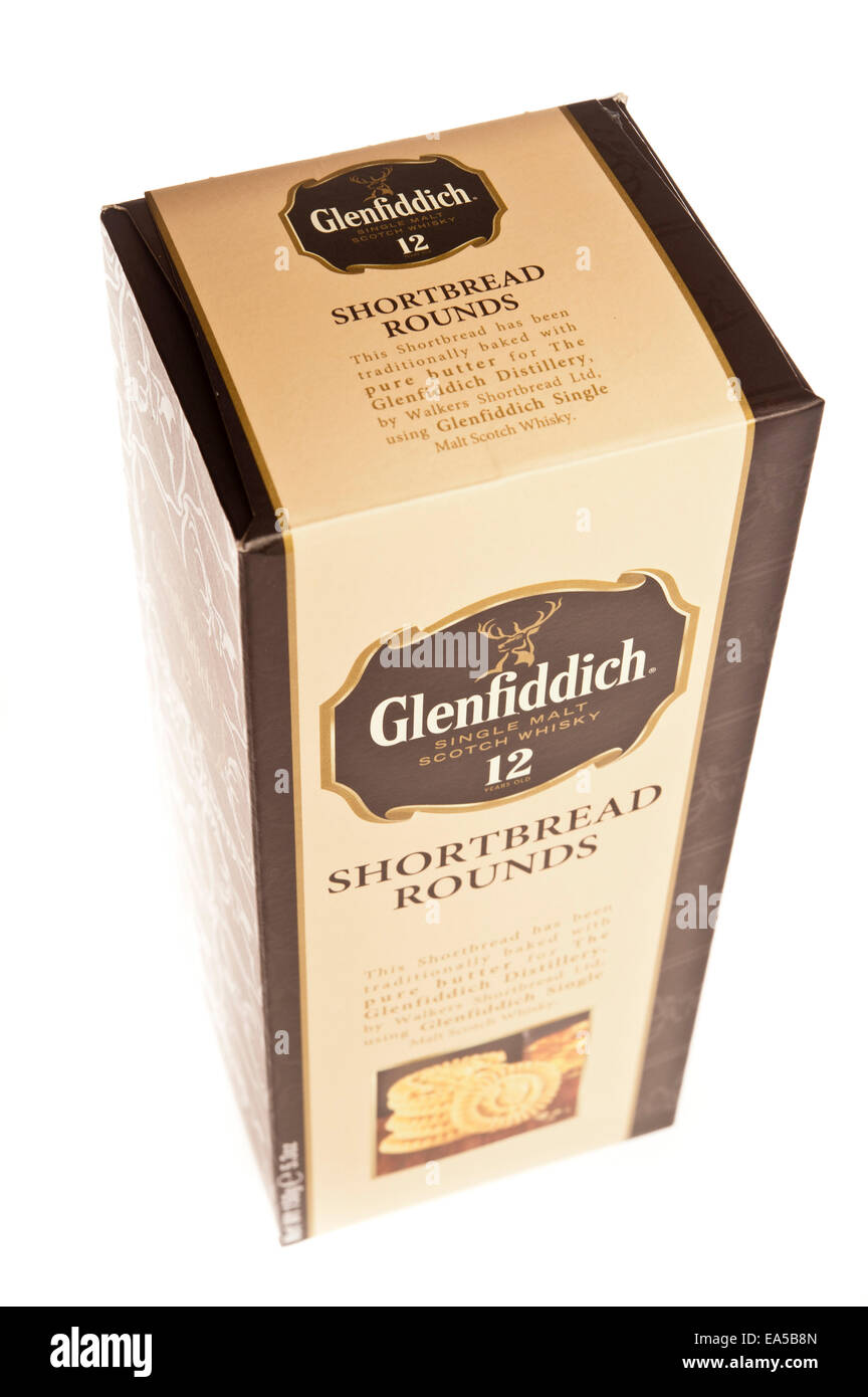 Schachtel mit Butterkekse Glenfiddich Stockfoto