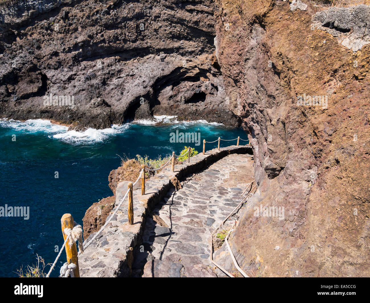 Spanien, Kanarische Inseln, La Palma, Camino del Prois Pfad zum Poris de Candelaria Stockfoto