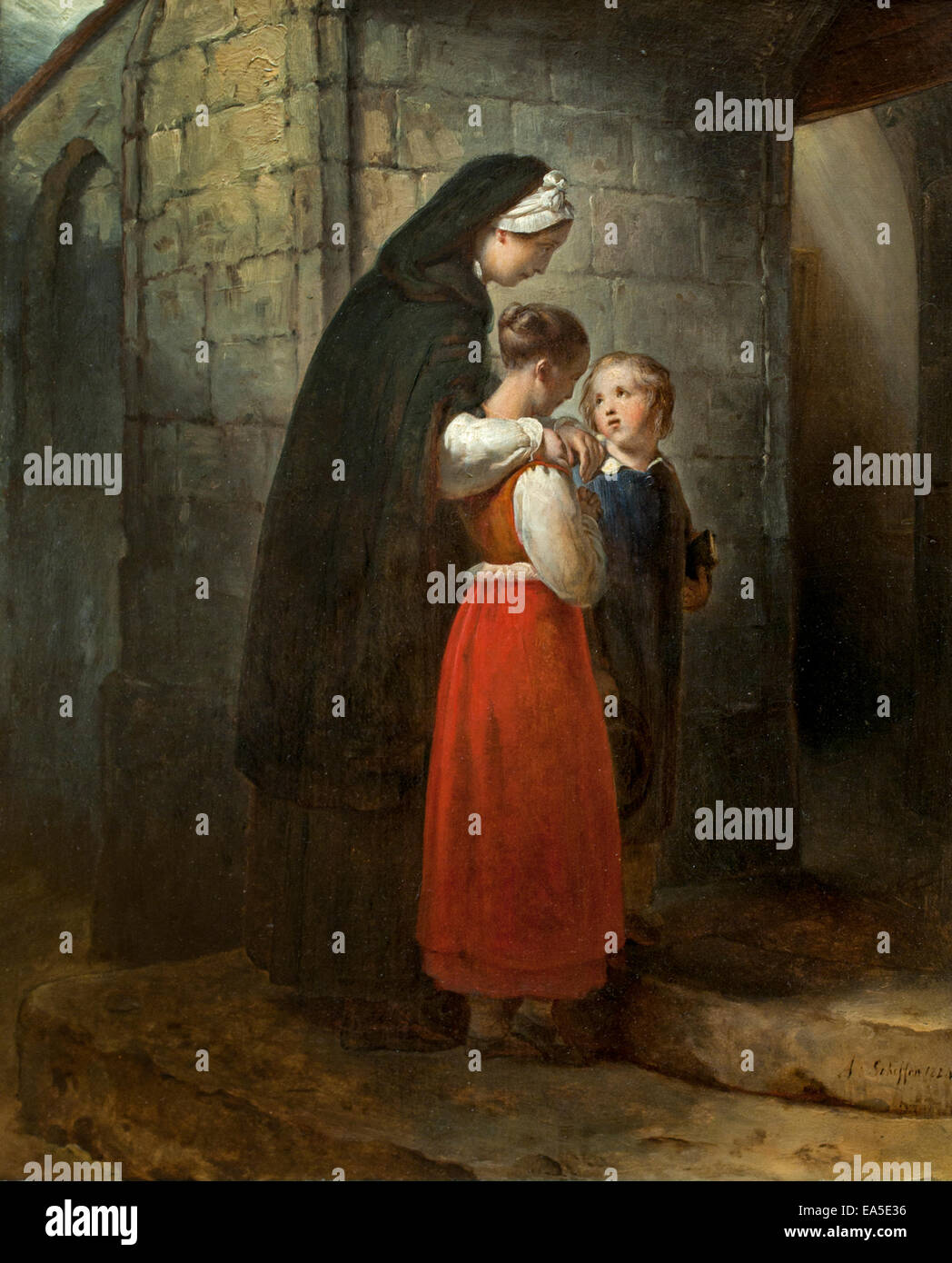 Rekonvaleszenten Mutter und ihre Kinder von Ary Scheffer 1795 – 1858 Niederlande Niederlande Stockfoto