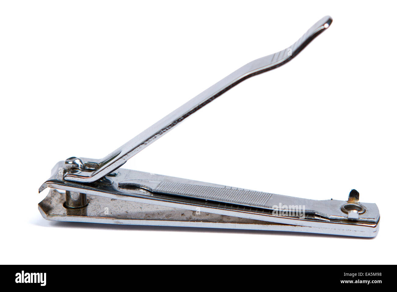 Metall Zangen Nägel isoliert Stockfoto