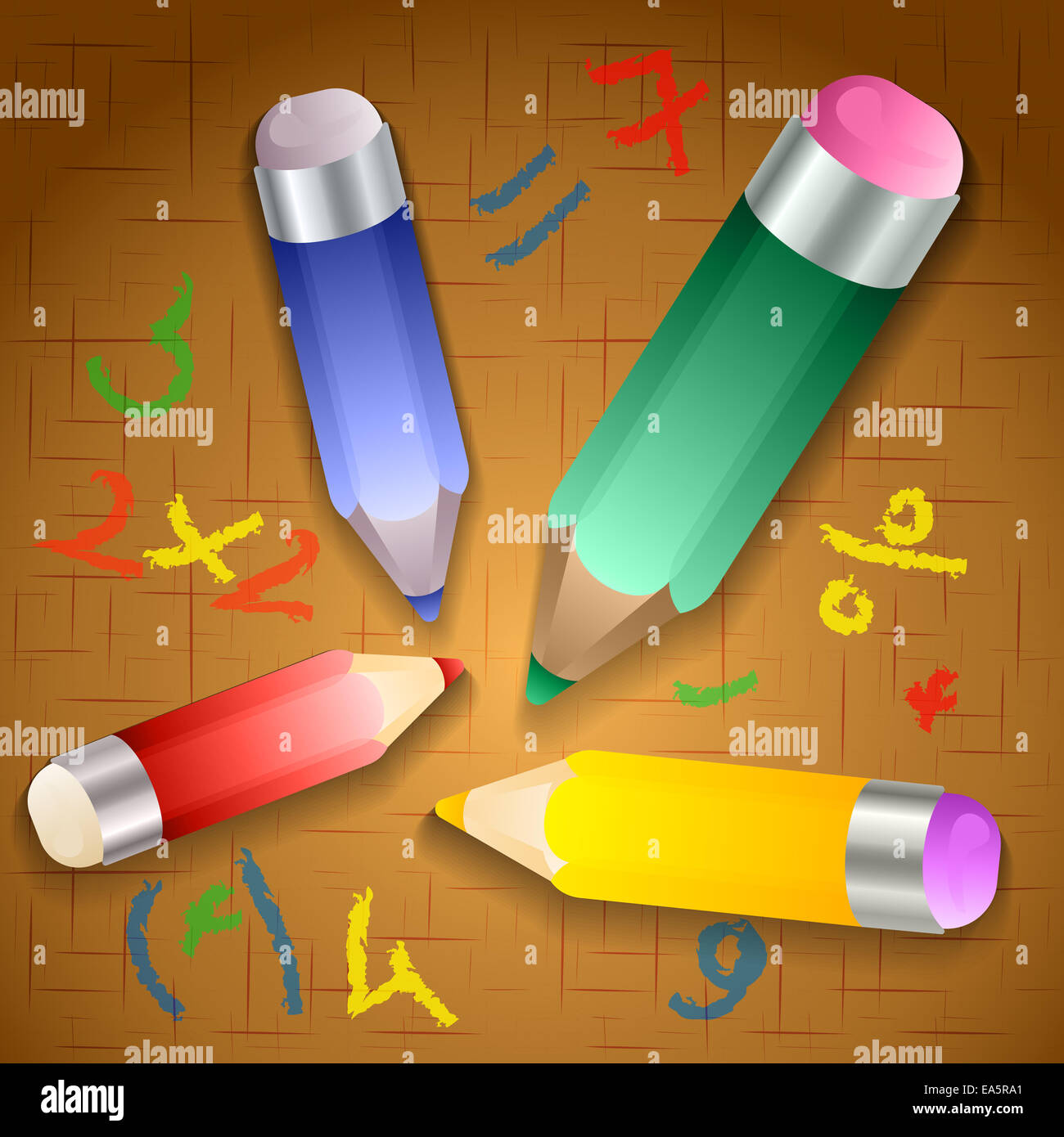 Illustration der Schule Bleistifte Stockfoto