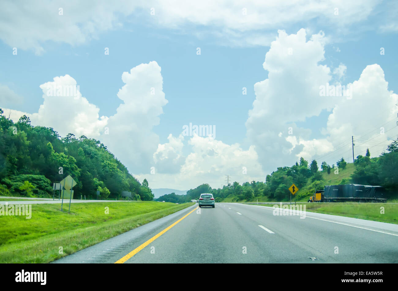 fahren auf einem amerikanischen Highway-system Stockfoto