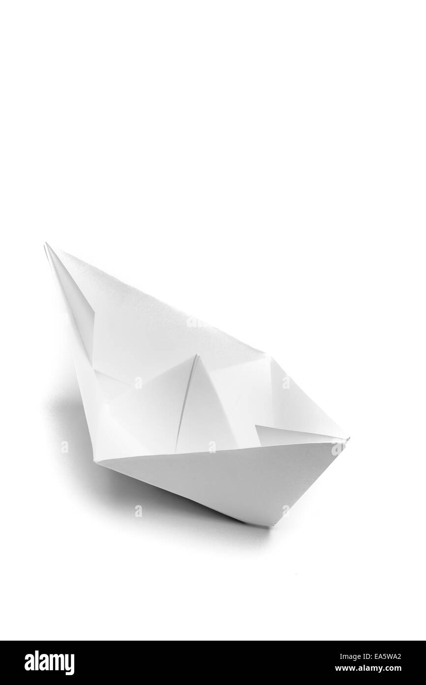 Origami Papier Schiff Stockfoto