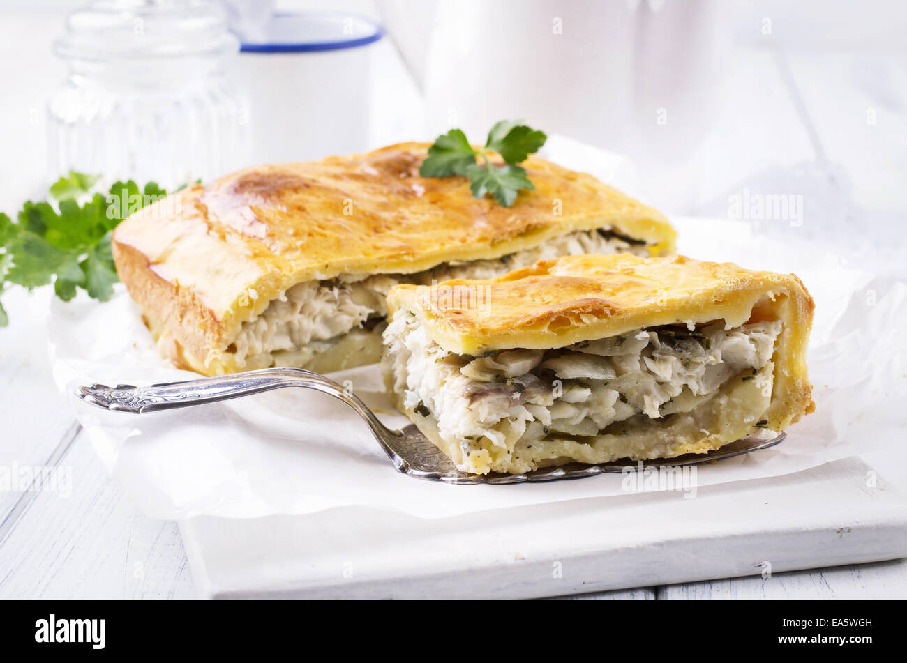 Fisch-Kuchen Stockfoto