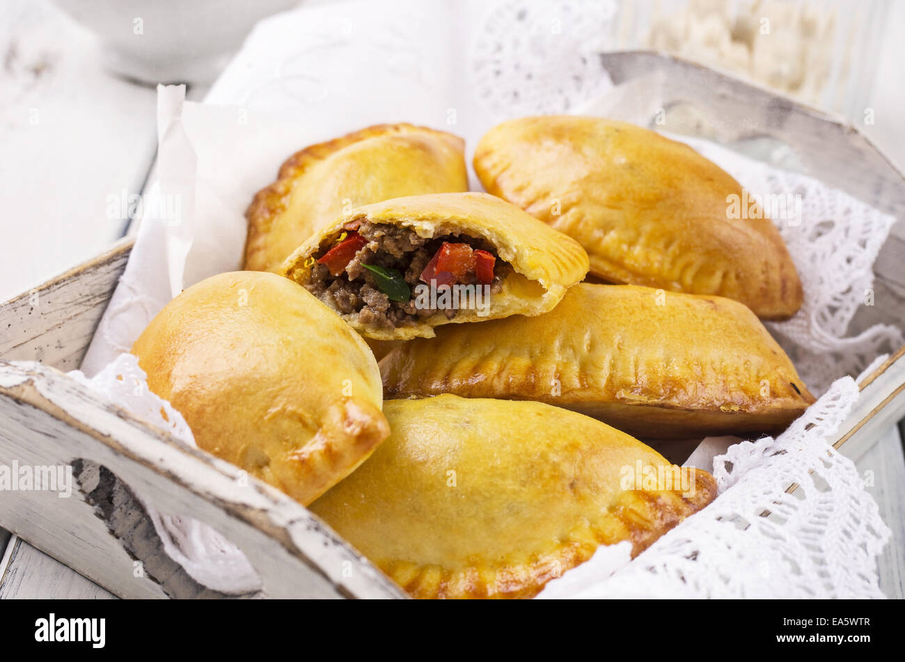 gebackene empanadas Stockfoto