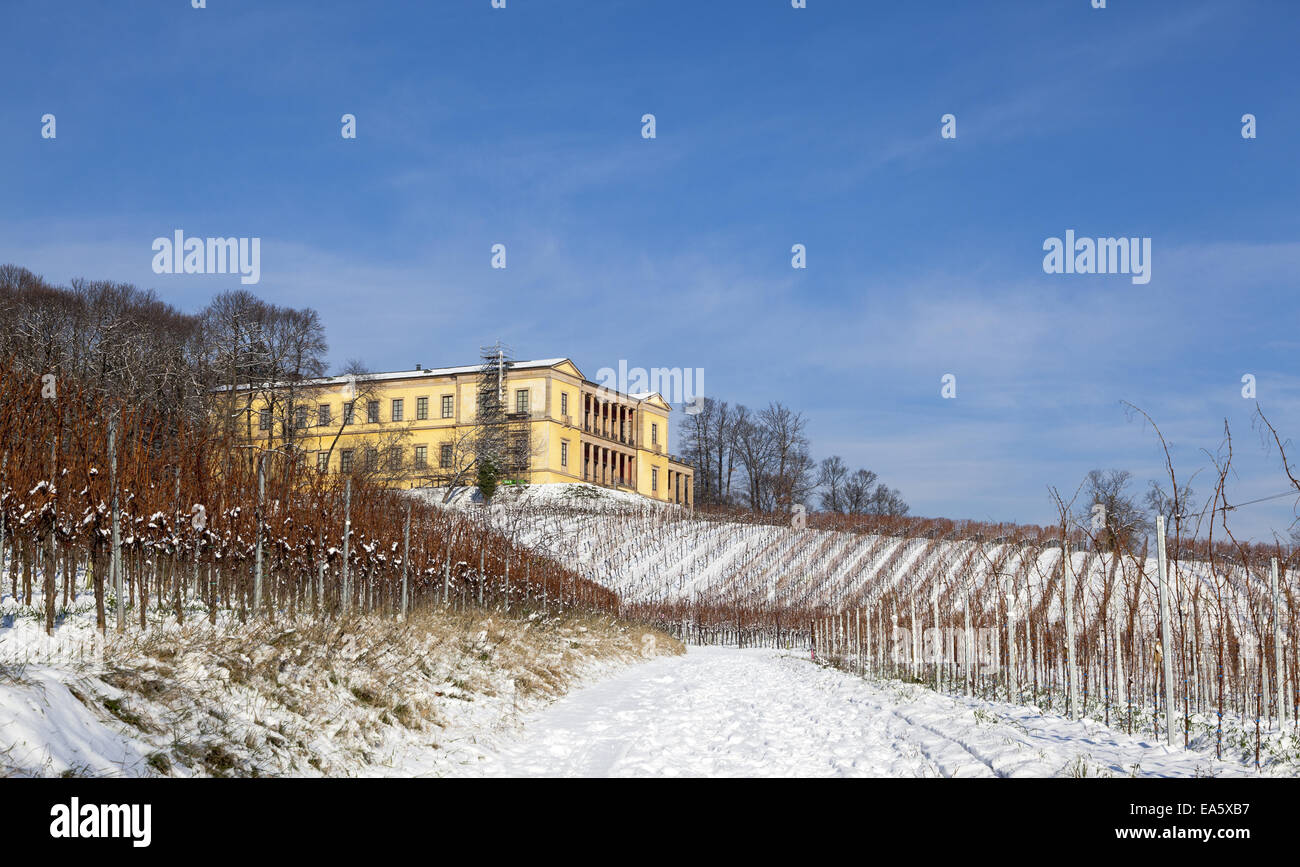Schloss Villa Ludwig Höhe im winter Stockfoto