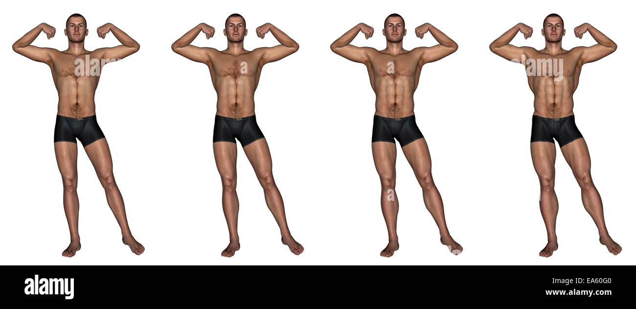 Immer ein muskulöser Mann - 3D render Stockfoto