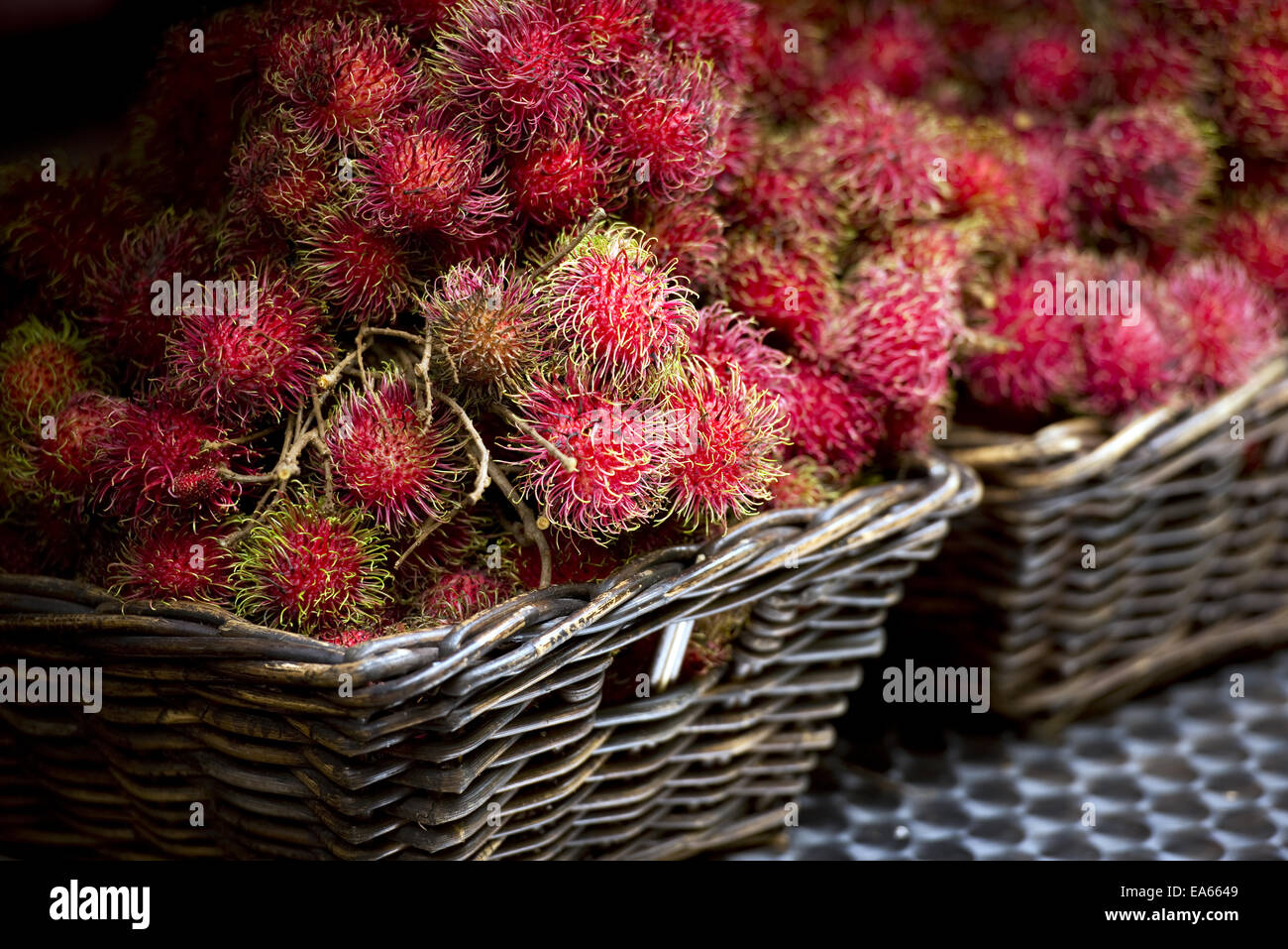 Rambutan Früchte (Nephelium Lappaceum) Stockfoto