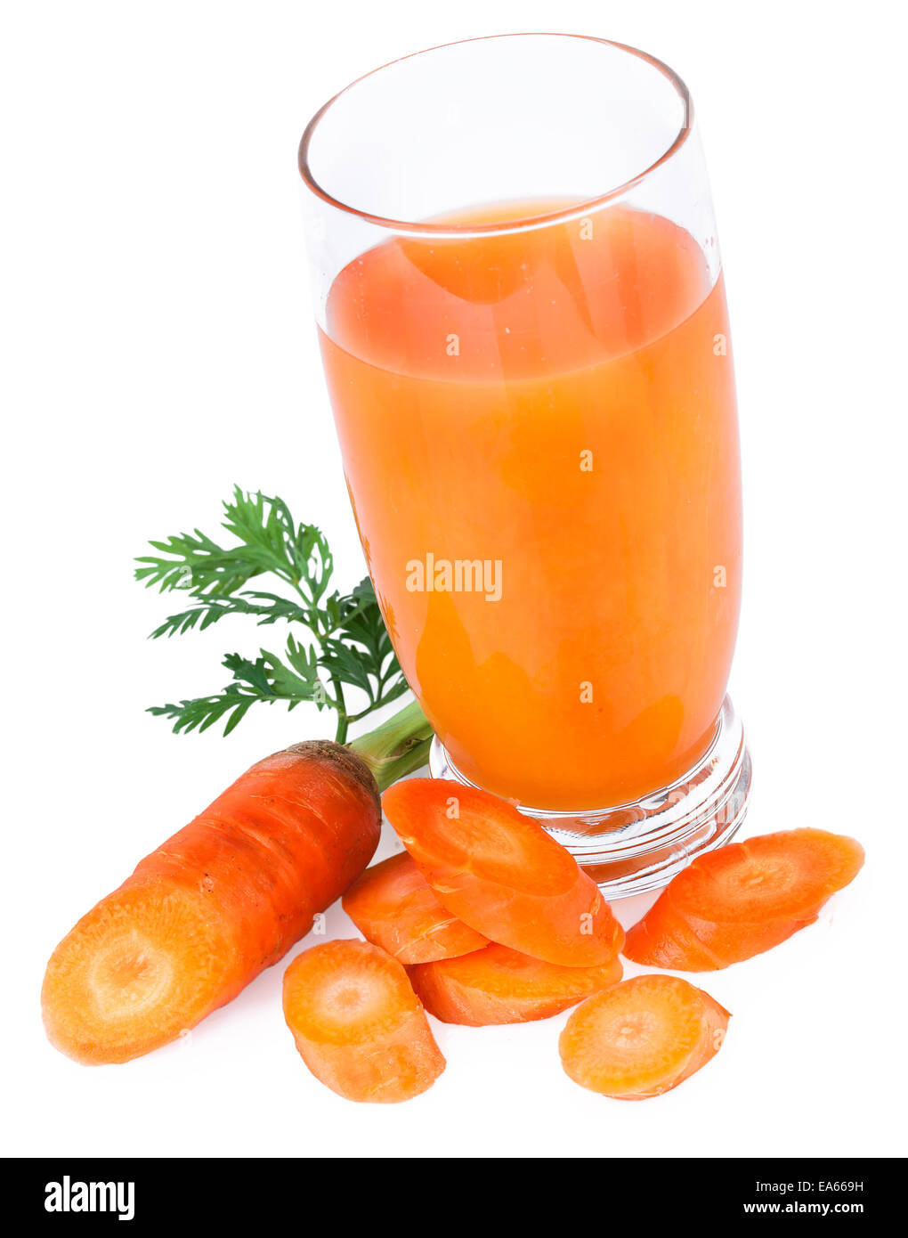 Karottensaft Stockfoto