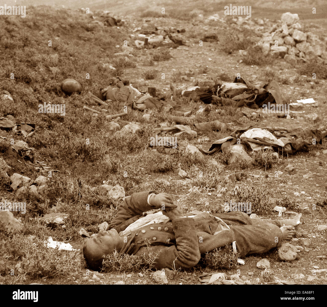 Türkische Soldaten bei SAG El-Ful 26. Dezember 1917 Stockfoto