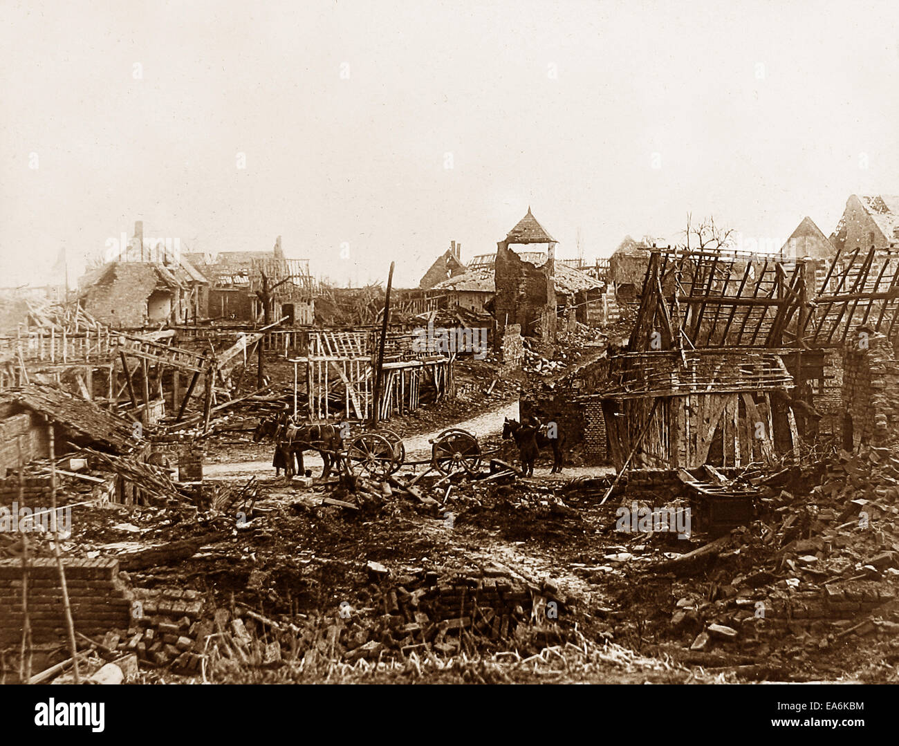 Elend Dorf Frankreich WW1 Stockfoto