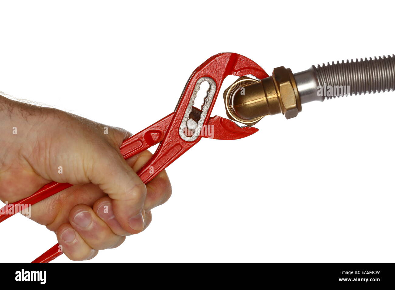 Befestigung mit Greifer Stockfoto