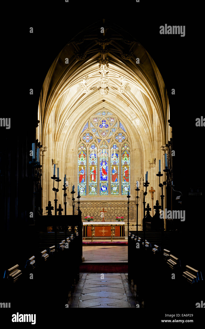 Das Innere des St Leonard Kirche, Charlecote, Warwickshire, England uk Stockfoto