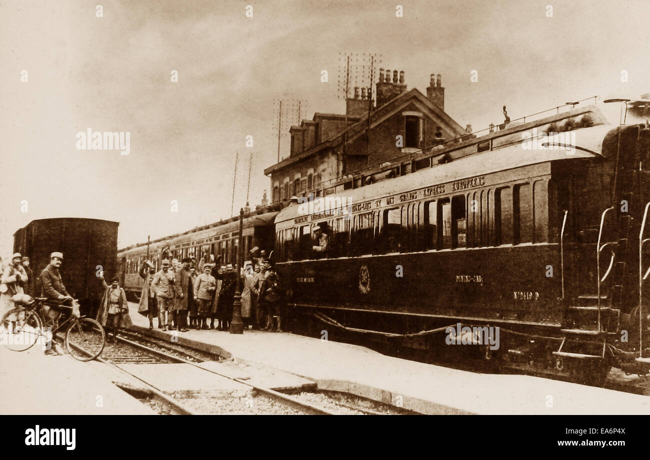 Eisenbahnwagen in Compeigne verwendet, um den Waffenstillstand WW1 signieren Stockfoto