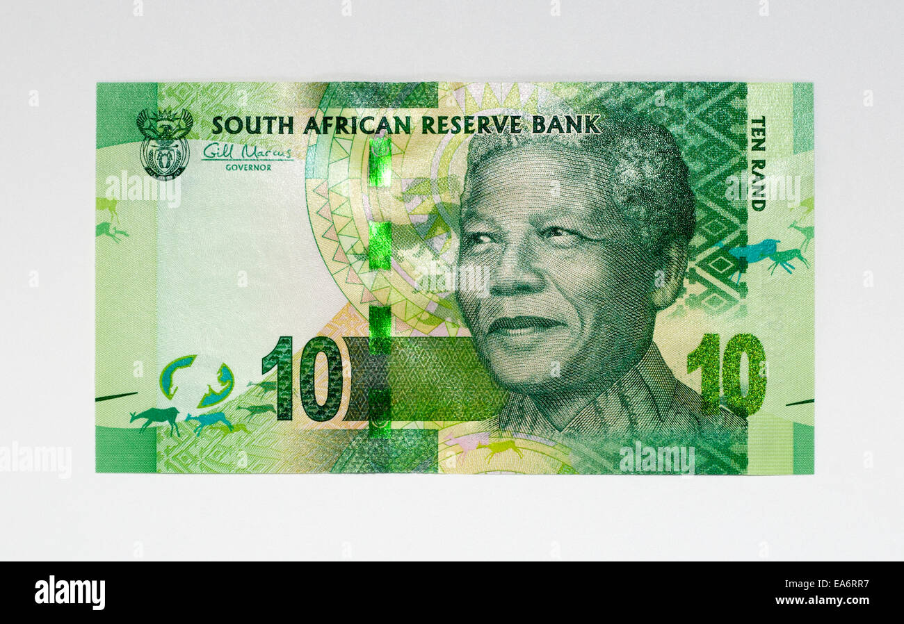 Südafrika 10 Rand Banknote Stockfoto