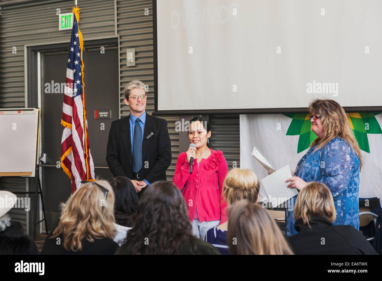 Zeremonie, Einwanderung, Staatsbürgerschaft, naturalisieren Stockfoto