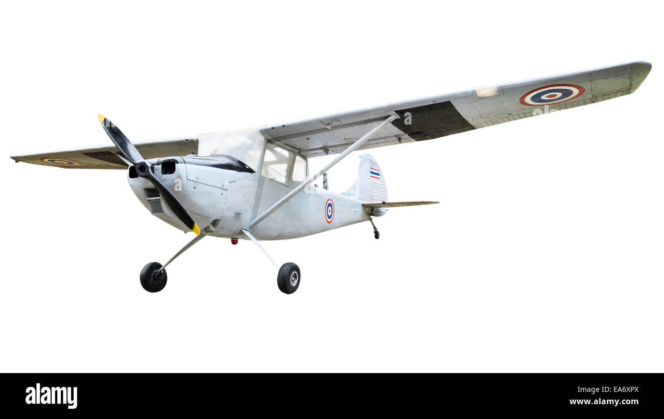 Altes Flugzeug isoliert auf weißem Hintergrund mit Beschneidungspfade Stockfoto