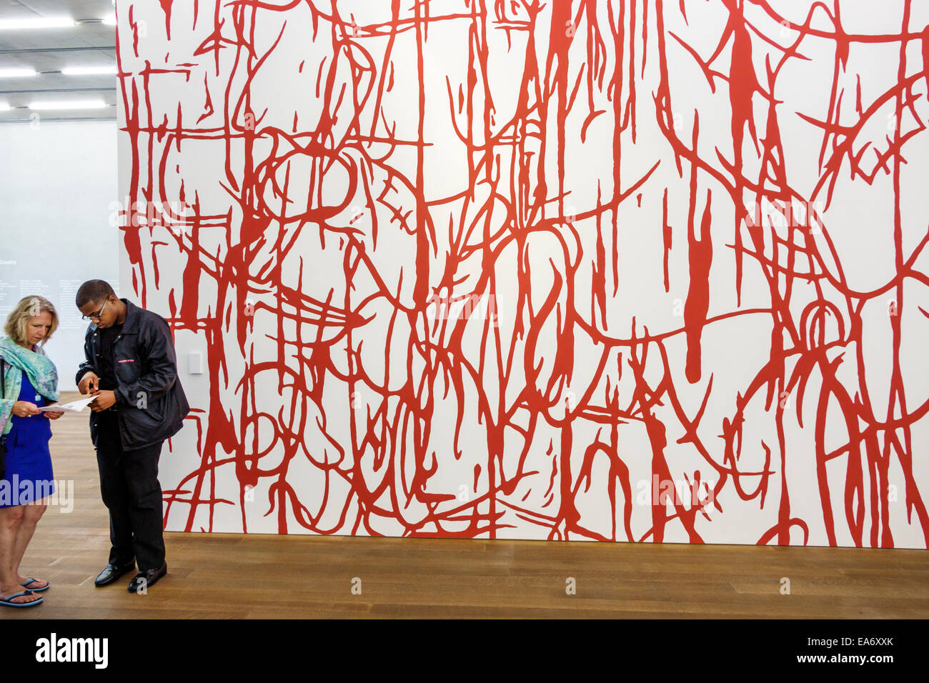 Miami Florida, Museumspark, Jorge M. Perez Kunstmuseum Miami, PAMM, Malerei, Frau weibliche Frauen, schwarzer Mann Männer, FL140808043 Stockfoto