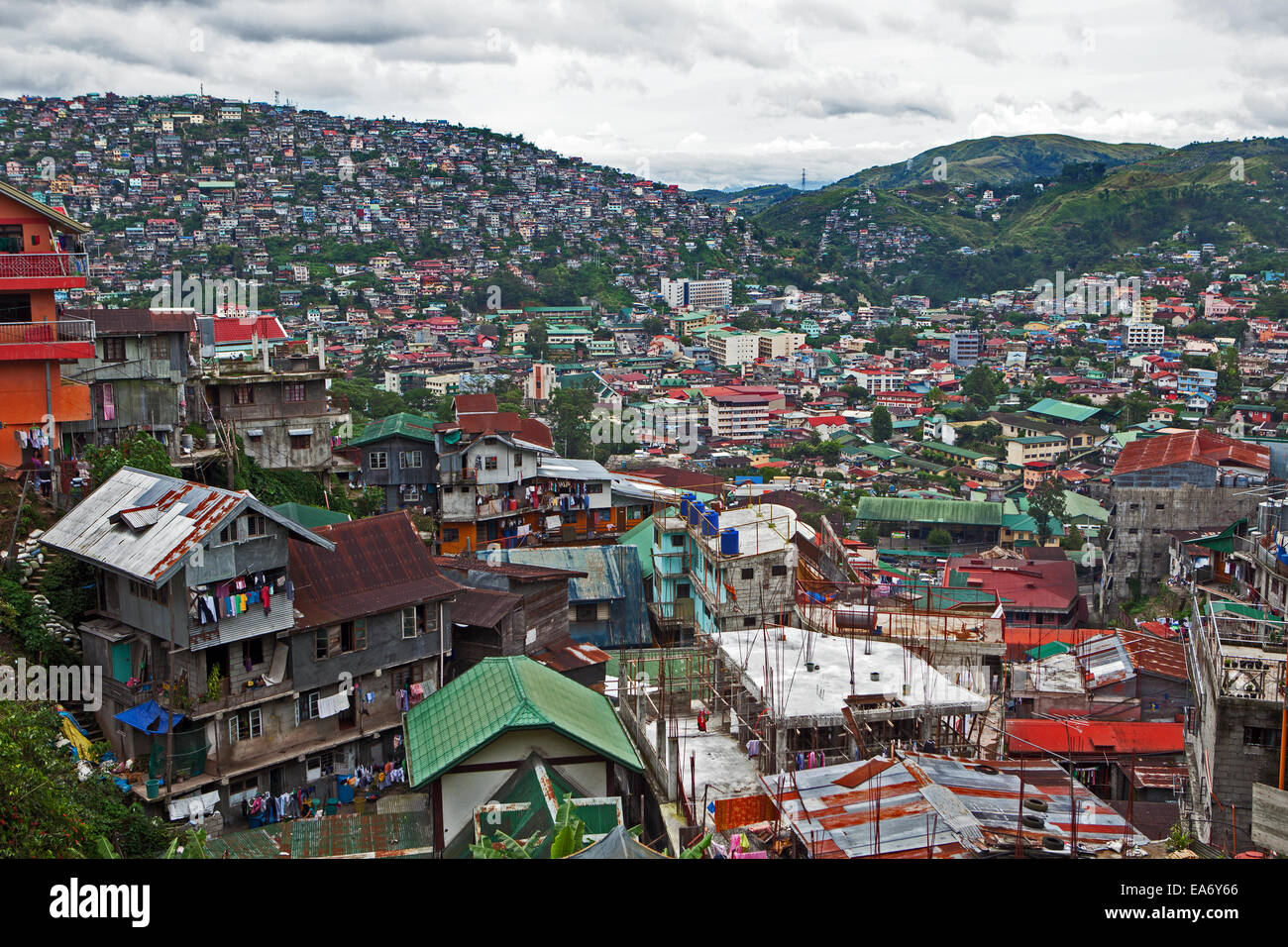 Starke Überbevölkerung in Baguio City, Insel Luzon, Philippinen. Stockfoto