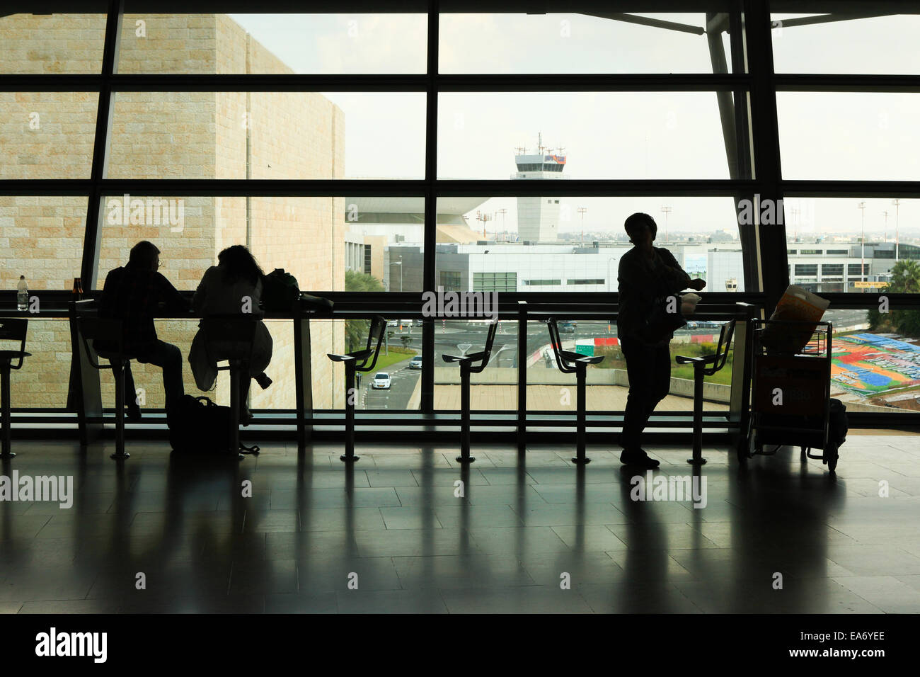 Passagiere in Israel vom Flughafen Ben gurion Stockfoto