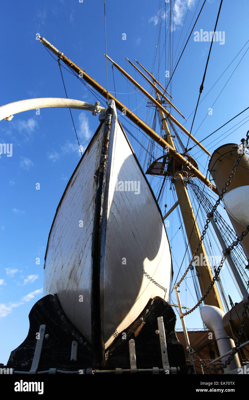 Eines der rettungsboote Der armiento "Fregatte. Puerto Madero, Buenos Aires, Argentinien. Stockfoto