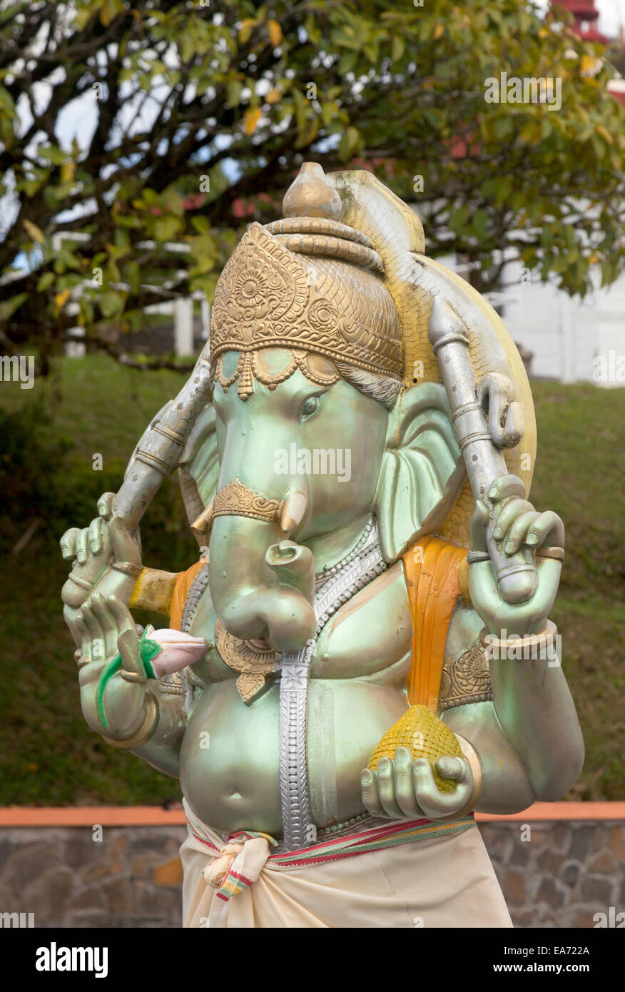 Die hinduistischen Gott Ganesha (Ganesh) Statue am Grand Bassin See Hindu-Tempel, zentrale Mauritius Stockfoto