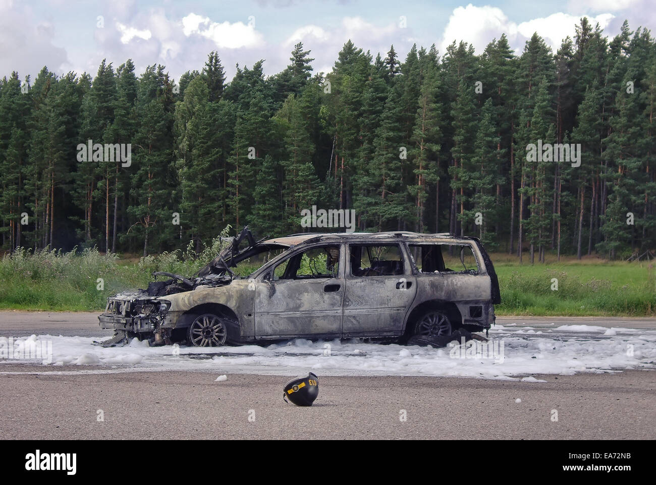 Auto ausgebrannt Stockfoto