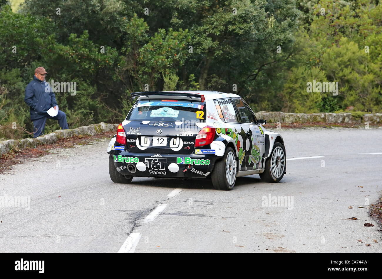 Korsika. 7. November 2014. ERC-Rallye von Korsika, Ereignis 11 der Rallye-Europameisterschaft. MAURIN Julien (FRA) KLINGER Nicolas (FRA) Skoda Fabia S2000 Credit: Aktion Plus Sport Bilder/Alamy Live-Nachrichten Stockfoto