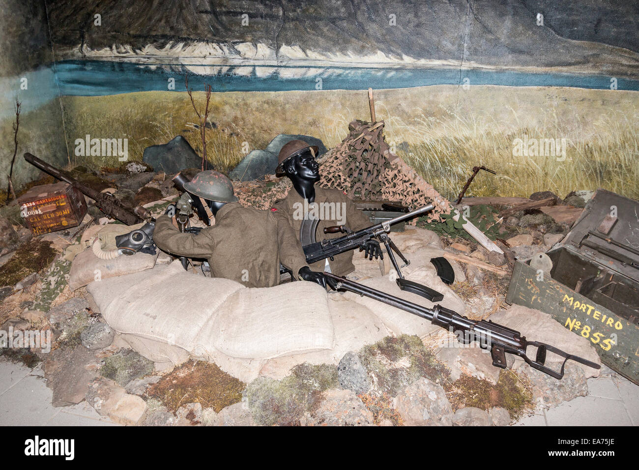 Dem zweiten Weltkrieg Museum in einem alten Armee-Camp in der östlichen Island Stadt Reydarfjördur eingerichtet. Stockfoto