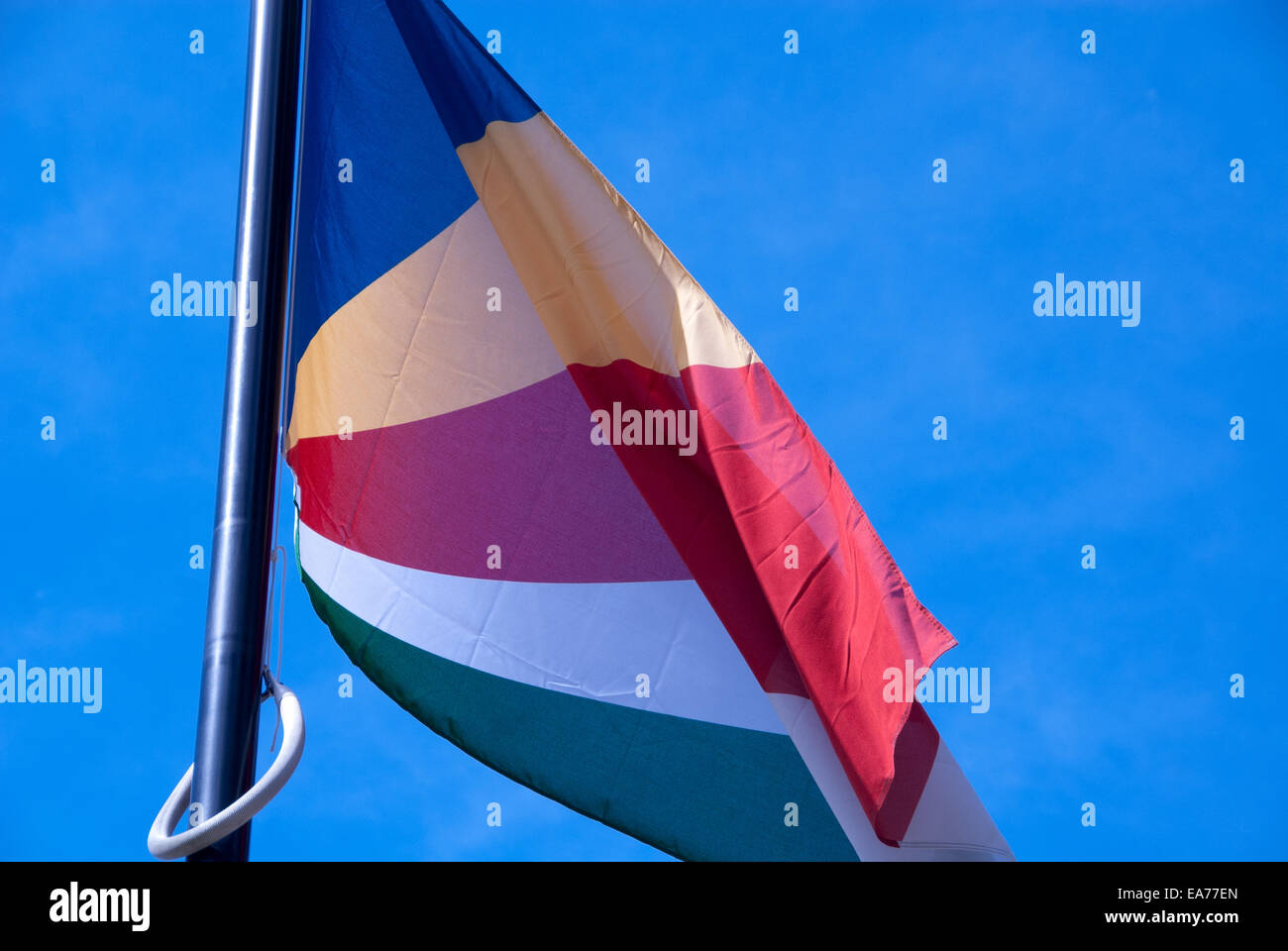 Flagge der Seychellen Stockfoto