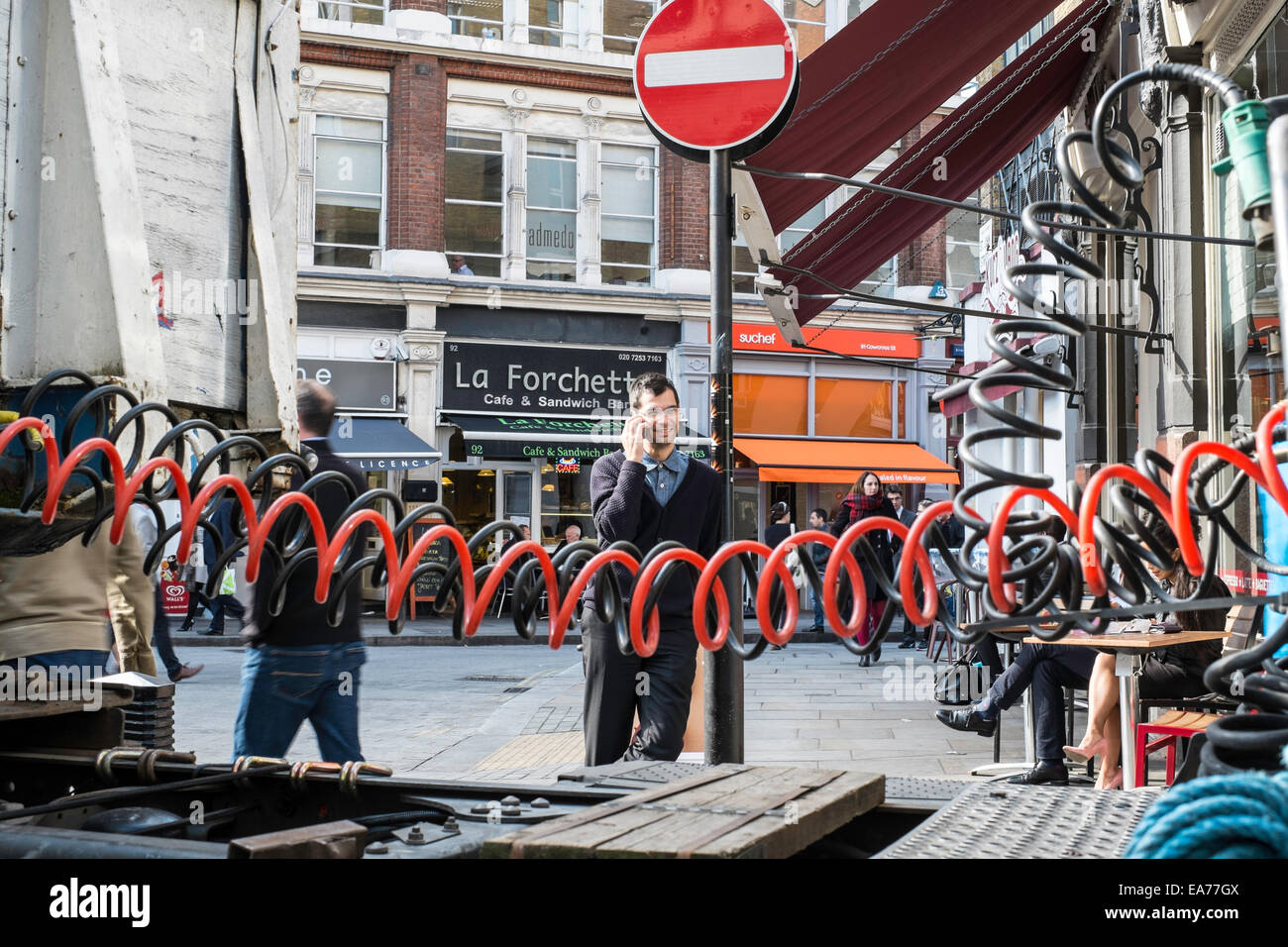 London-Stadt Verkehr Mann lone Stockfoto