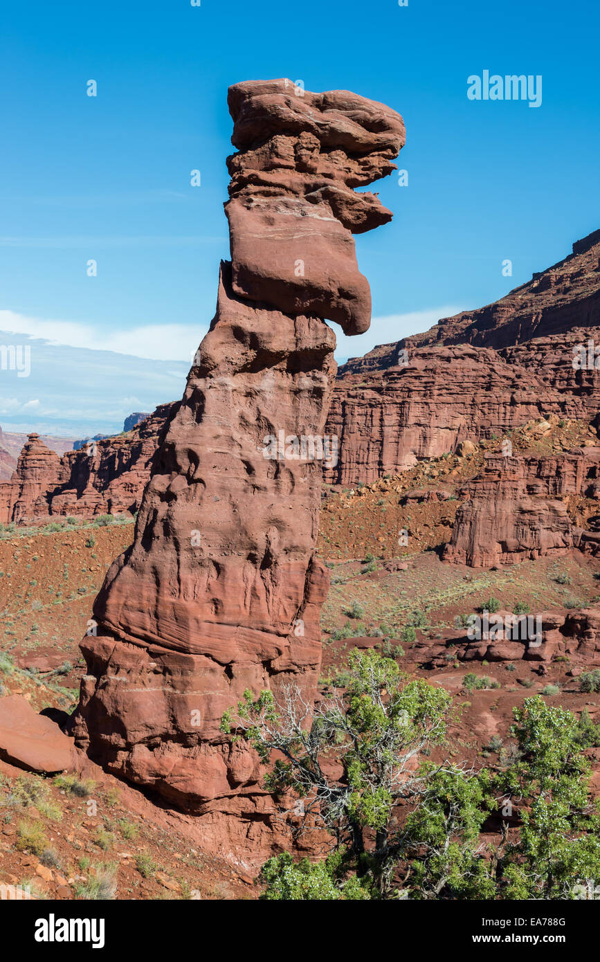 Ein aus rotem Sandstein Voodoo von Erosion gebildet. Southern Utah, USA. Stockfoto
