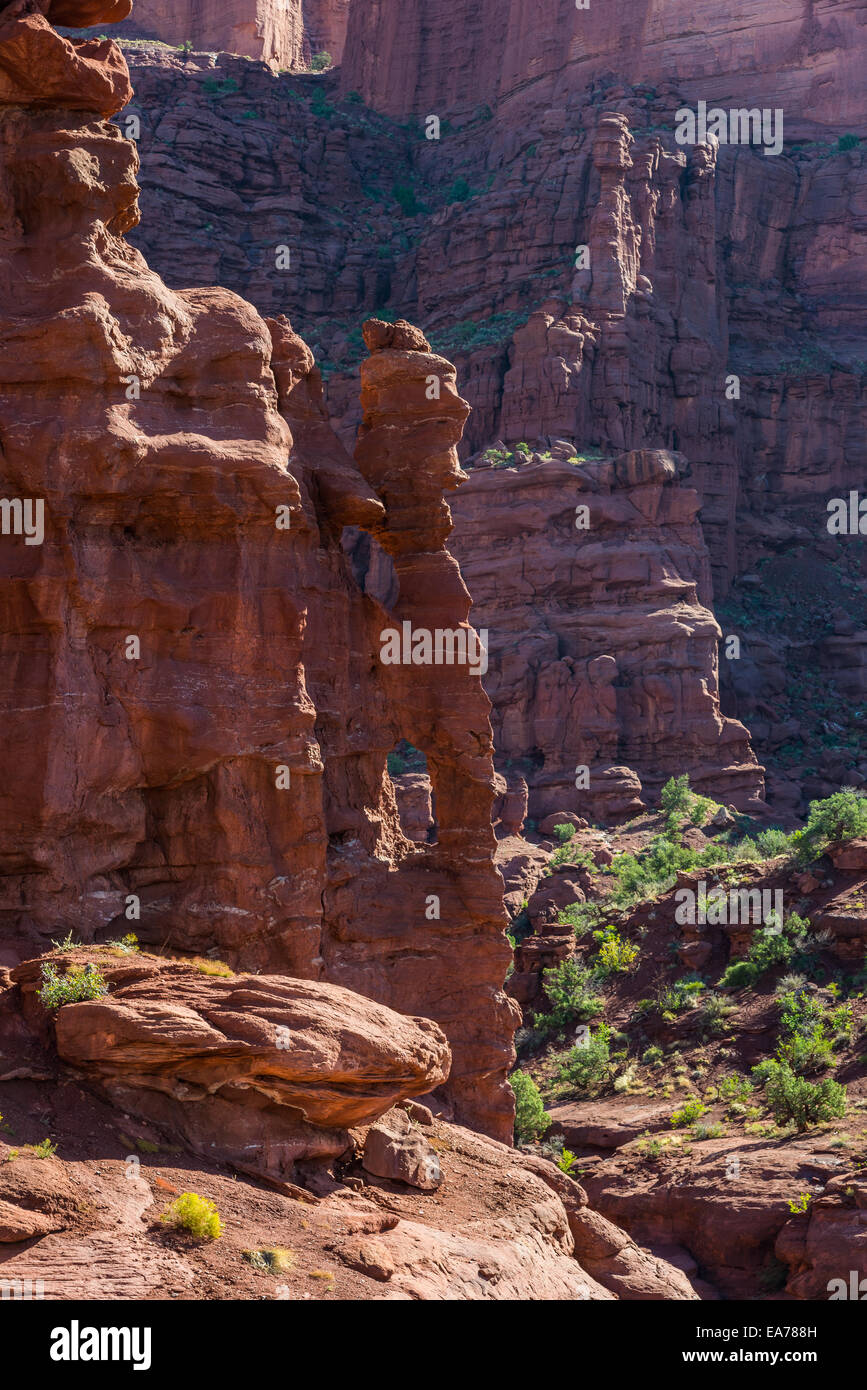 Roter Sandstein von Erosion gebildet. Southern Utah, USA. Stockfoto