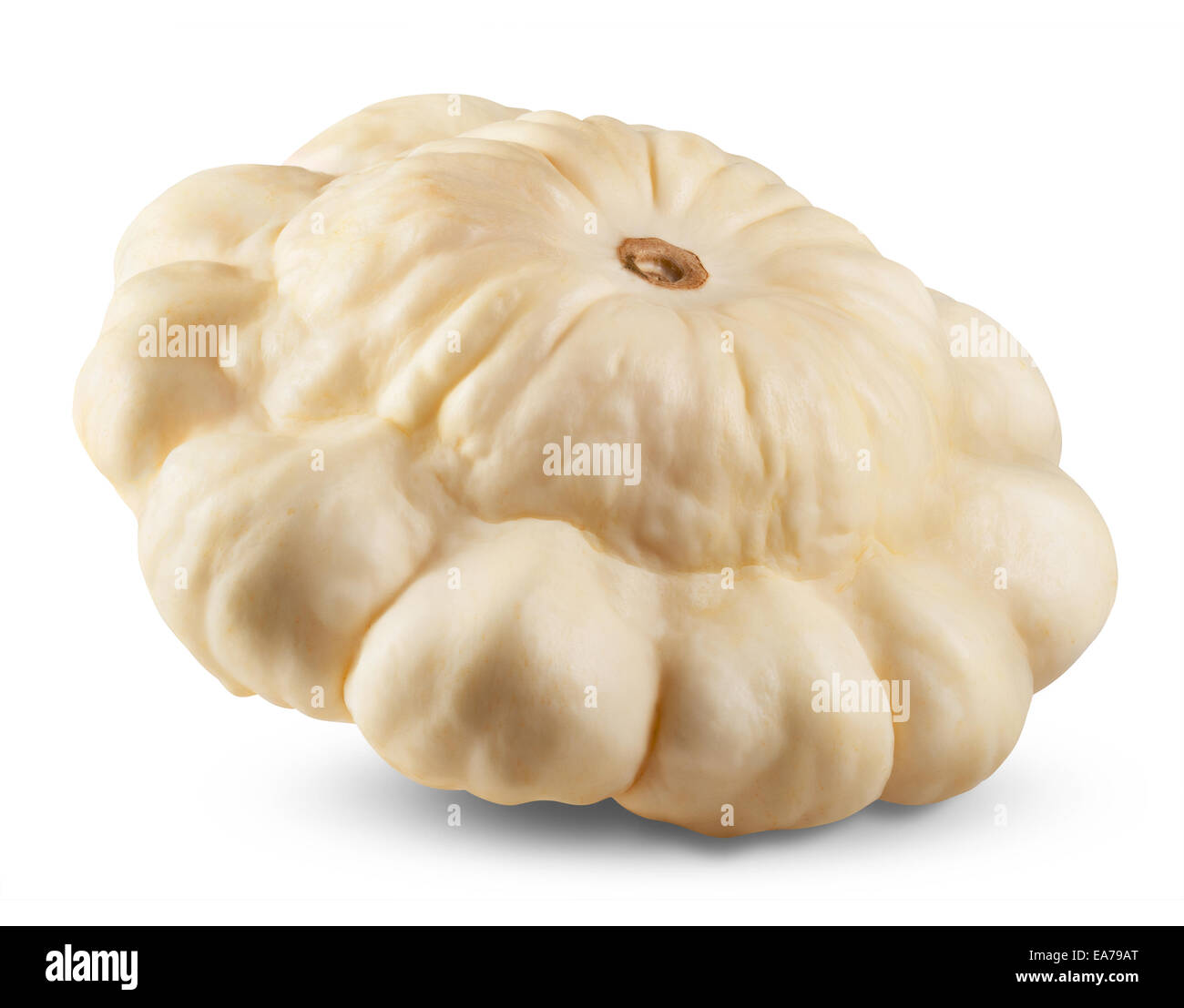 Patty pan Squash auf weißem Hintergrund. Clipping-Pfad Stockfoto