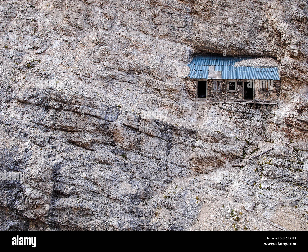 Klettersteig Ivano Dibona - Biwak - Klettern in den Dolomiten Stockfoto