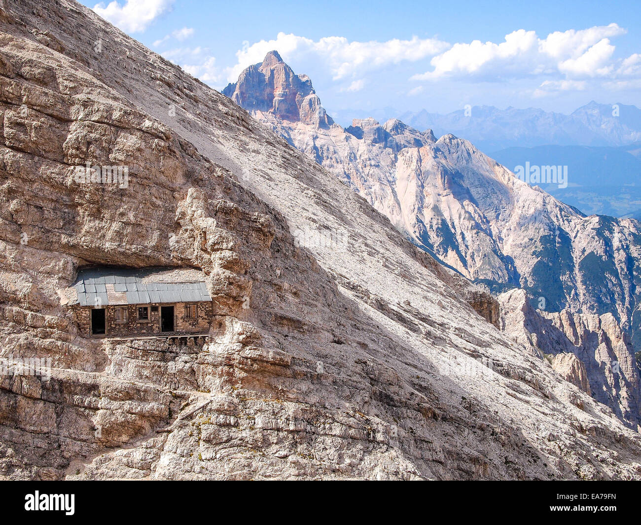 Klettersteig Ivano Dibona - Biwak - Klettern in den Dolomiten Stockfoto