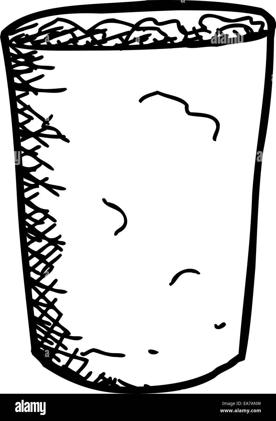 Cartoon Umriss Mülleimer auf weißem Hintergrund Stockfotografie - Alamy
