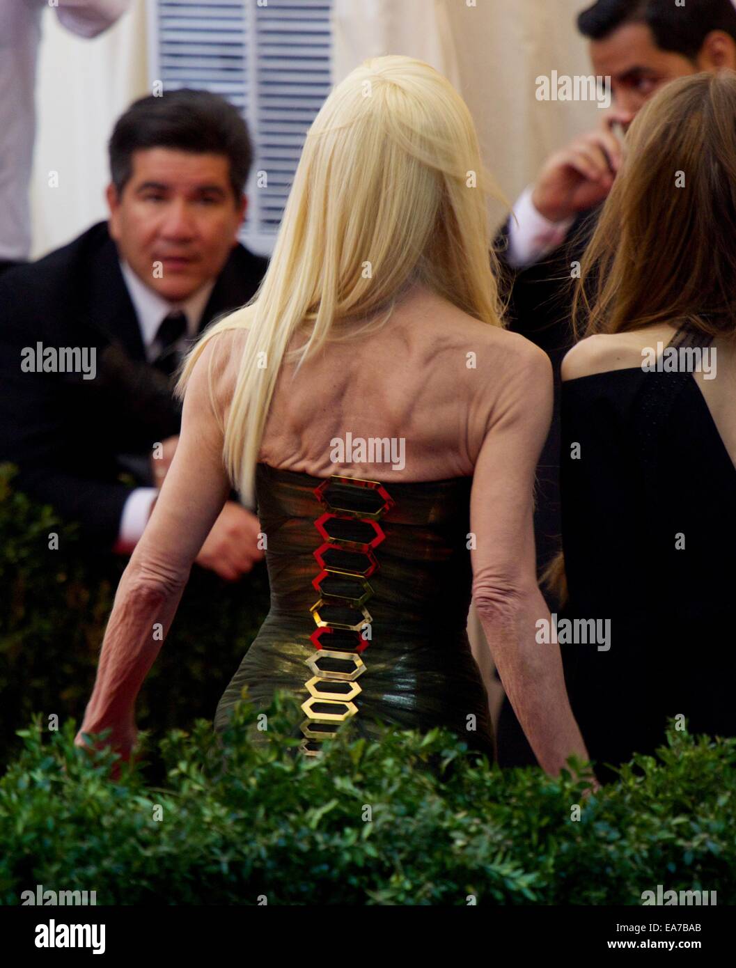 "Charles James: über die Mode hinaus" Costume Institute Gala an das Metropolitan Museum der Kunst - außerhalb Ankünfte mit: Donatella Versace, Knochen, boney wo: New York City, New York, USA bei: 5. Mai 2014 Stockfoto