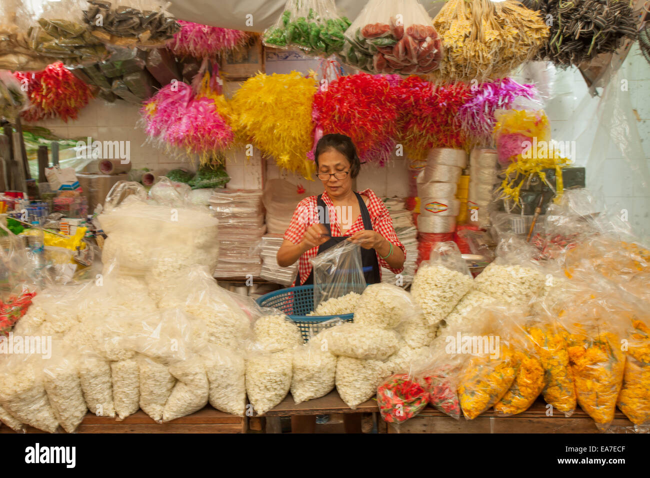 Blumenmarkt in Bangkok, Thailand Stockfoto
