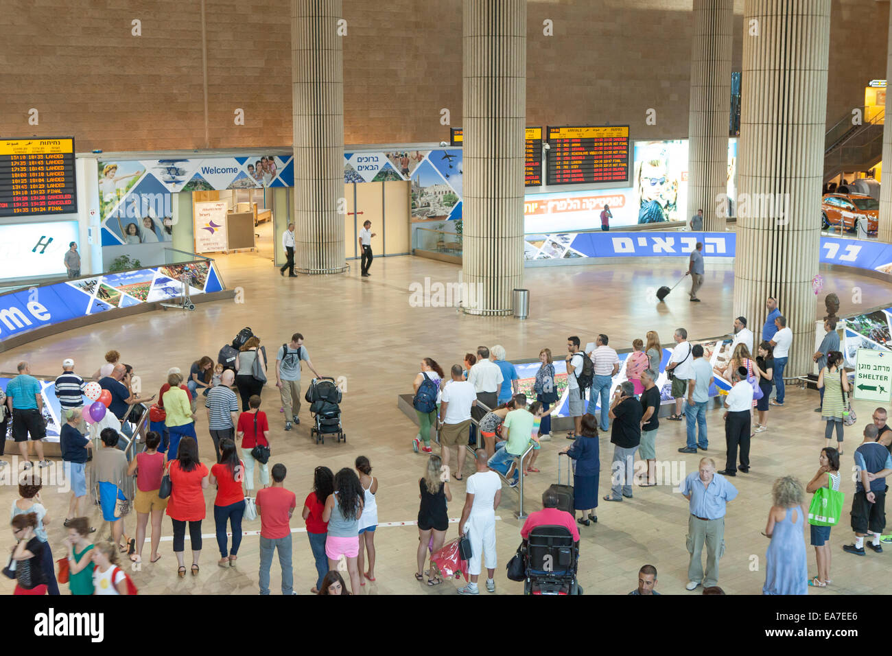 Terminal 3 Ankunftshalle am Israel s Ben Gurion internationaler Flughafen Stockfoto