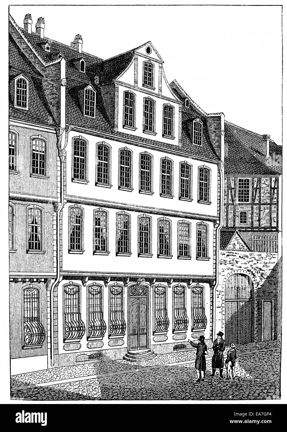 Goethe-Haus in der alten Stadt von Frankfurt Am Main, Geburtsort von Johann Wolfgang von Goethe, 1749-1832, Residenz des Goethe Stockfoto