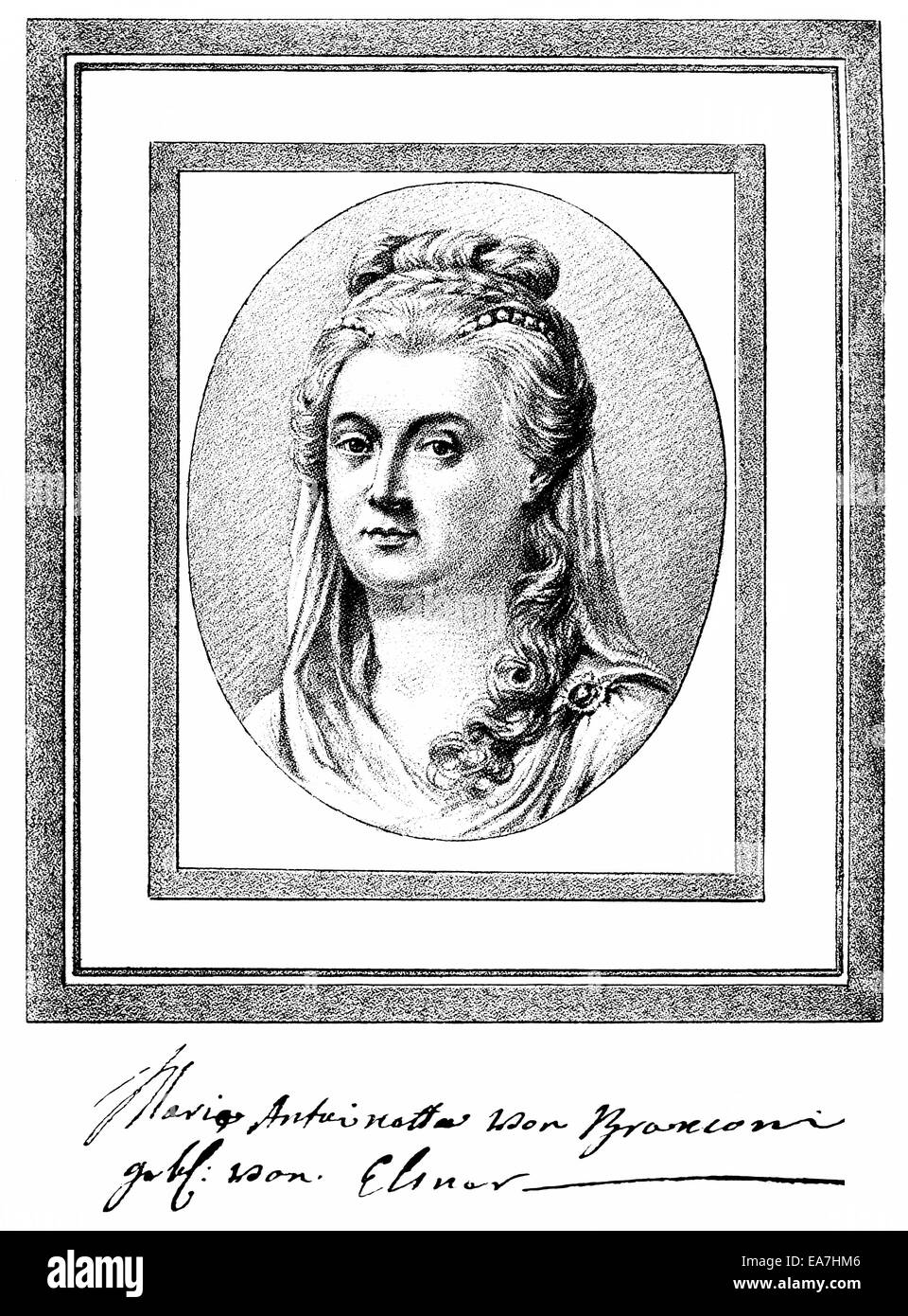 Maria Antonia von Branconi, 1746-1793, Geliebte des Prinzen Karl Wilhelm Ferdinand von Braunschweig und Freund von Johann Wolfgang von Stockfoto