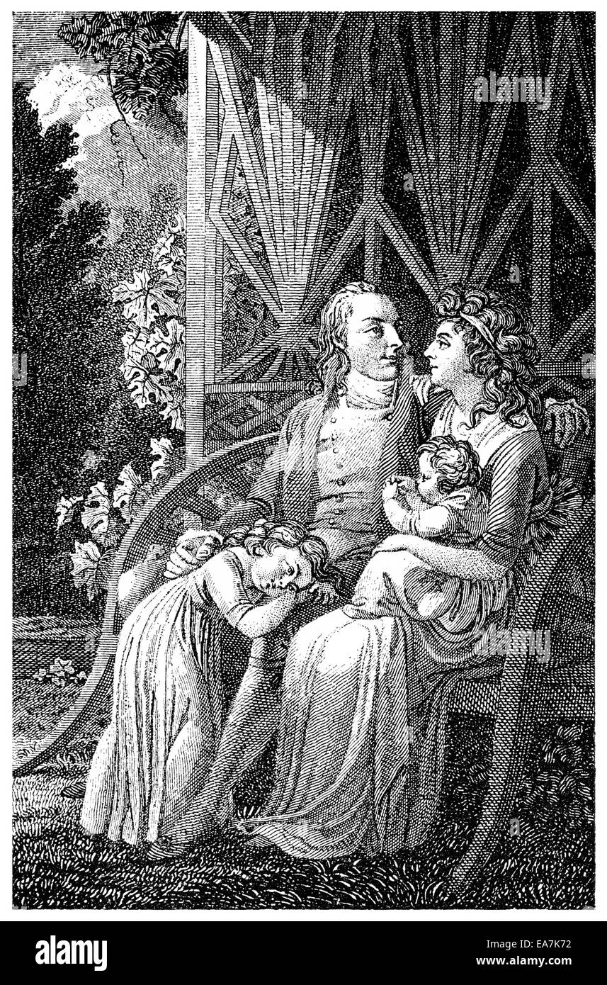Familienbild aus dem Jahr 1797, Johann Christoph Friedrich von Schiller, Familienbild von 1797, Johann Christoph Friedrich von Schill Stockfoto