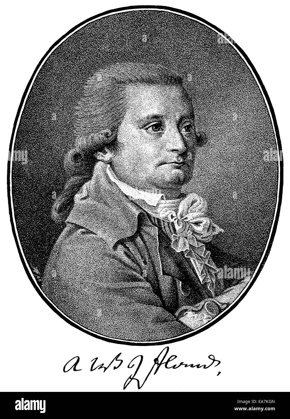 August Wilhelm Iffland, 1759-1814, ein deutscher Schauspieler, Regisseur und Dramatiker, Portrait von August Wilhelm Iffland, 1759-1814 Stockfoto