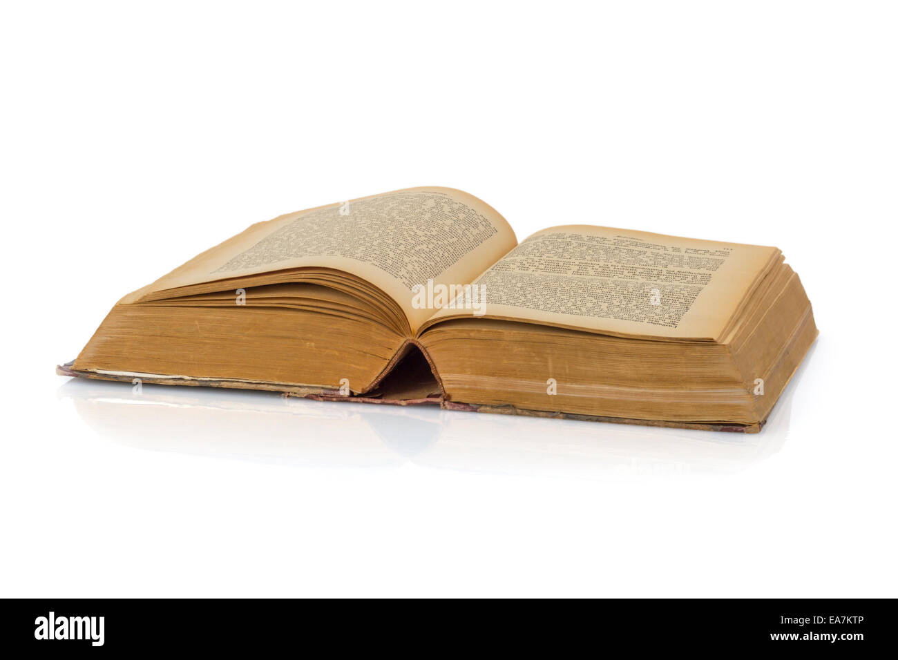 Buch öffnen Vintage isoliert auf weißem Hintergrund Stockfoto